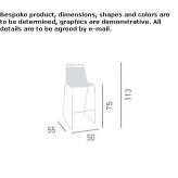 Technopolymer stool with a high base Rozzano