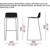 High stool with a polypropylene base, stackable Spasovo