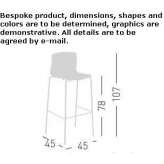 Stool made of high-quality technopolymer with footrest Gigant