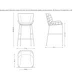 Upholstered metal stool with backrest and footrest Otepaeae