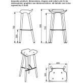 High stool made of wood and polypropylene Horia