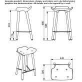 Stool made of wood and polypropylene Horia