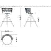 High swivel stool with integrated cushion Bisbee