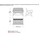 Garden bench with armrests Claira