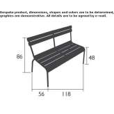 Aluminum garden bench with backrest, foldable Tutana