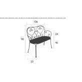 Steel garden bench with armrests Rossbach