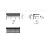 Polycarbonate garden bench with backrest Sablet