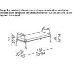 Garden bench in technical fabric with armrests Sartano