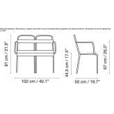 Aluminum garden bench with armrests that can be stacked Citerna