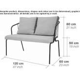 Steel garden bench with backrest Esiroglu