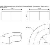 QM Foam round modular bench Thorpe