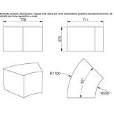 QM Foam round modular bench Thorpe