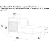 Szezlong tkany z liny poliestrowej Neligh