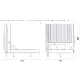 Teak garden bed with canopy and stainless steel structure Bradesti