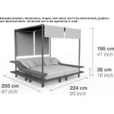 Garden bed with a canopy and a steel frame with an umbrella Gamarra