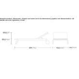 Reclining deckchair on wheels Santes