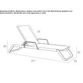 Aluminum deckchair with armrests that can be stacked Rickert