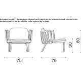 Teak garden armchair with armrests Bradesti