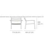 Powder-coated aluminum armchair with armrests Ivanovac