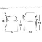 Krzesło ogrodowe z technopolimeru, z podłokietnikami, z możliwością sztaplowania Tollo