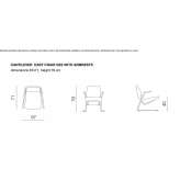 Garden armchair on supports with armrests and fabric Wapielsk
