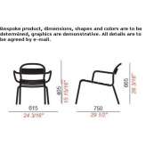 Plate chair with stackable armrests Erchie