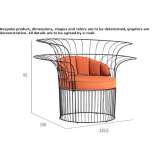 Metal garden armchair with integrated cushion Sealy