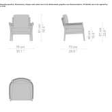 Garden armchair upholstered in fabric with armrests Plummer