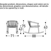 Rocking chair, powder-coated, aluminum with armrests Rietavas