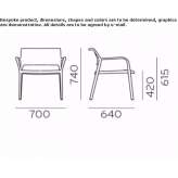 Polypropylene armchair with armrests, stackable Granen