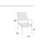 Aluminum garden chair with armrests Sceaux