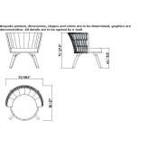 Garden armchair in garden fabric with integrated cushion Bisbee