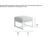 Prostokątna materiałowa pufa ogrodowa Chamaca