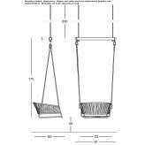 1-seater hanging garden chair made of sailing ropes Cousolre