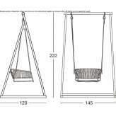 Freestanding hanging garden chair made of sailing ropes Cousolre