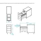 Pull-out cabinet for storing waste and recycling Vinca