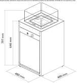 Free-standing outdoor gas fireplace made of powder-coated steel Sazonovo