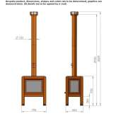 Wolnostojący kominek zewnętrzny Corten™ opalany drewnem Sattel