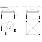 Square gazebo with iron lighting Linn