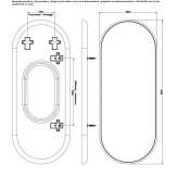 Resin mirror for wall mounting in an oval frame Commer