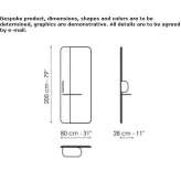 Rectangular wall mirror with shelf Meucon