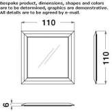 Square wooden and nabuck mirror with integrated lighting Nevele