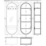 Oval hanging mirror with a cabinet Frasher