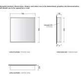 Square wall mirror with integrated lighting Bergama