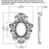 Oval mirror in a silver leaf-shaped frame Massemen