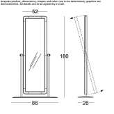 Tiltable, free-standing rectangular mirror Gragnano