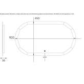 Oval bathroom mirror with integrated lighting Sonico