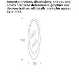 Lustro w owalnej ramie, montowane na ścianie Brusque