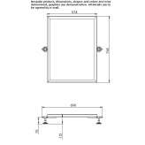 Rectangular, tiltable mirror, mounted on the wall Kilo