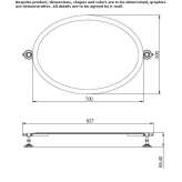 Oval, tiltable mirror, mounted on the wall Kilo